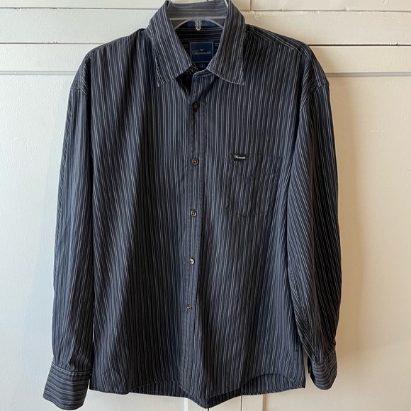 Faconnable Other - Faconnable Men’s Pinstriped Button Up Shirt Large Navy